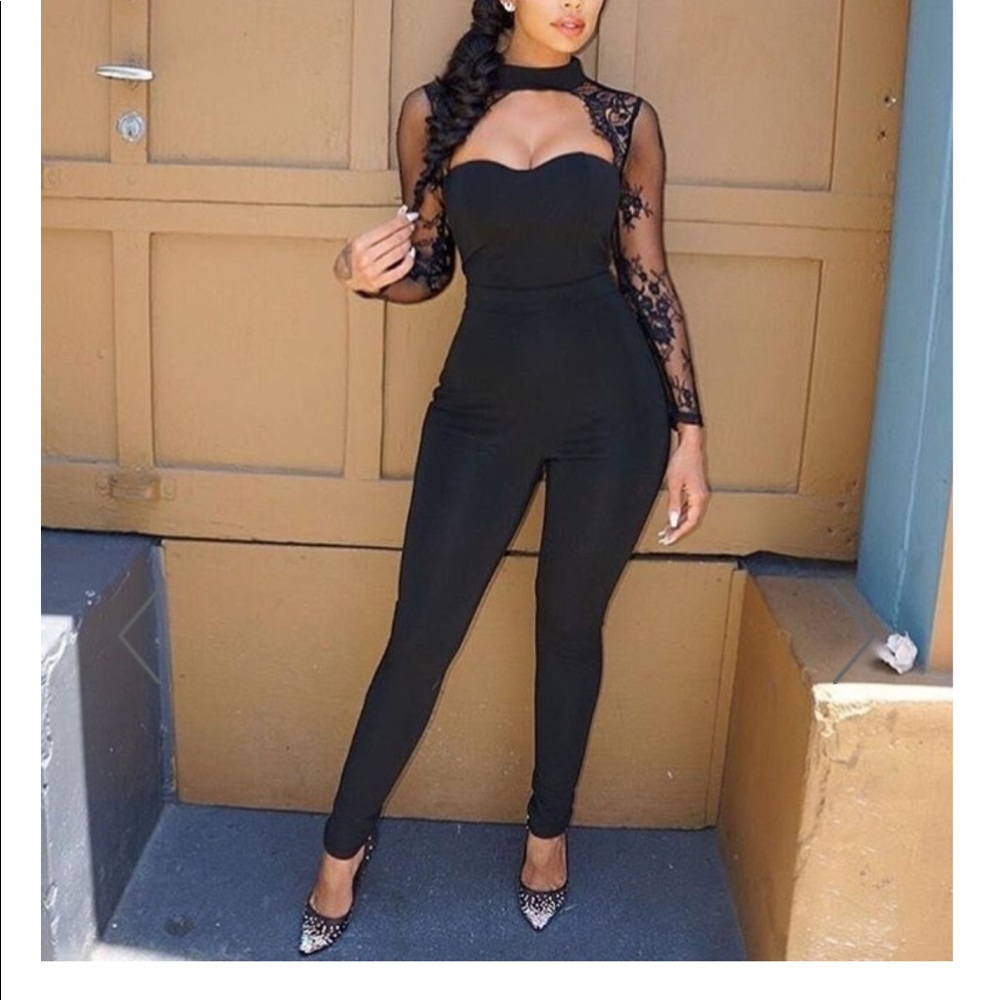 Black lace jumpsuit